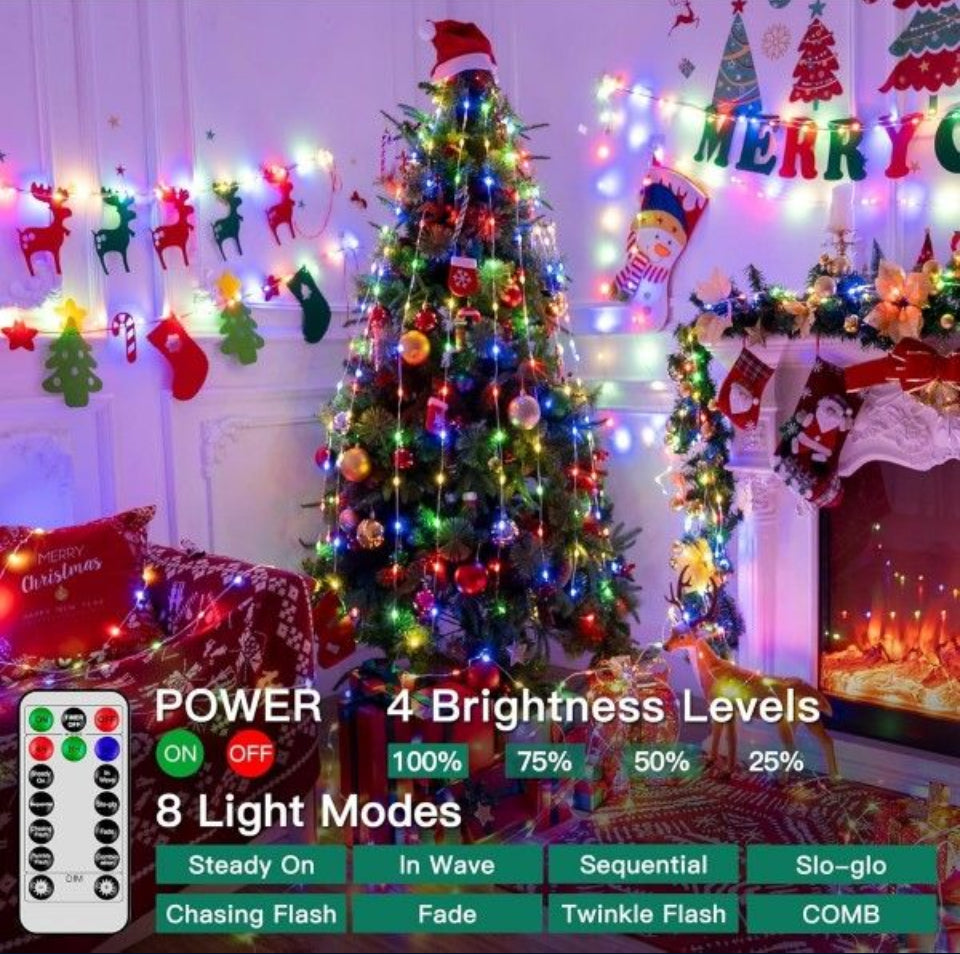 Brand New shineshine 262FT 800LED Outdoor Christmas Lights, Christmas Tree Lights with 8 Modes Remote & Timer, Christmas String Lights for Wedding Xma