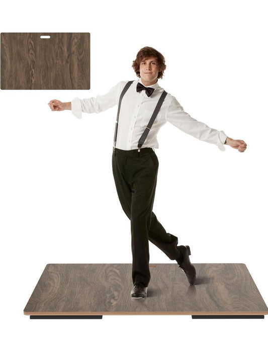 Portable LEARNIBEE cushioned tap dance floor 46.4x29.5 inch large wooden tap board with handle
