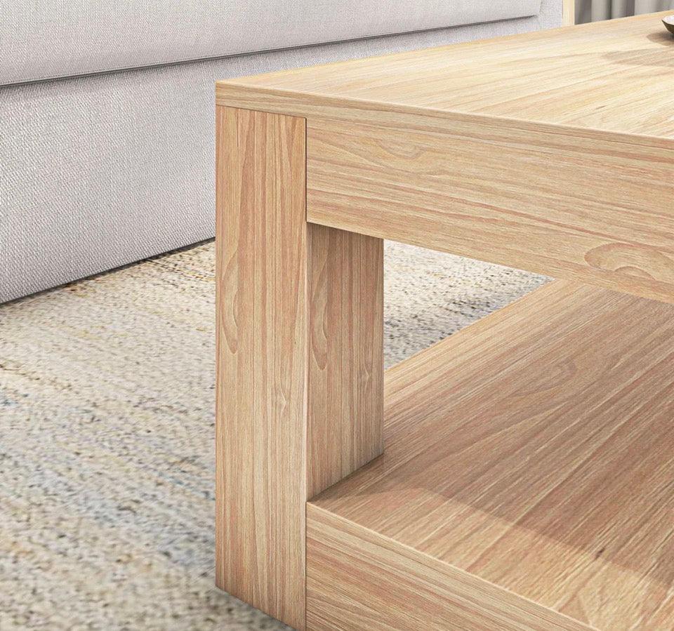 "WADE LOGAN Casmey Premium Materials Floor Shelf 48"" Coffee Table with Storage"
