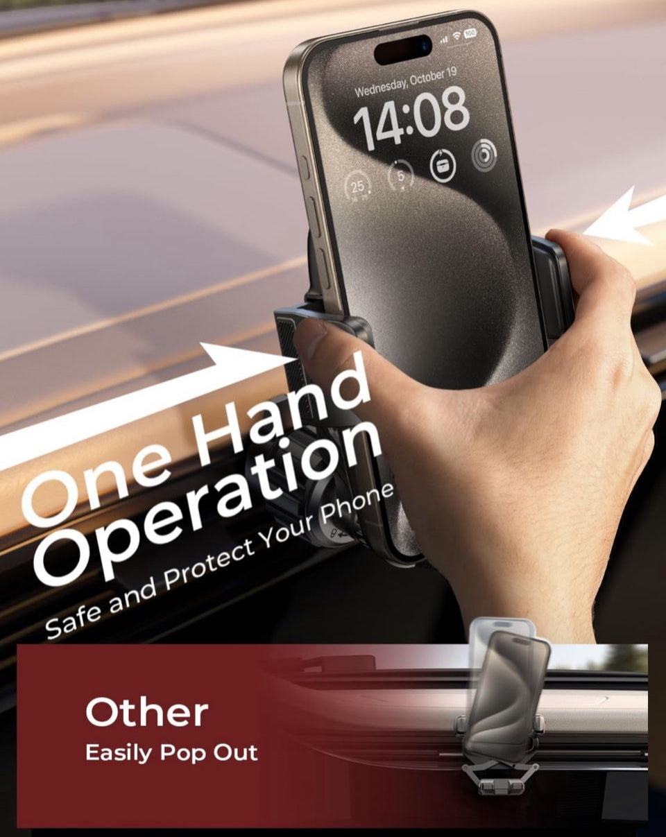 LISEN Phone Mount for Car Vent [Never Blocking] 360 Rotatable Car Phone Holder Mount Air Vent Clip Hands Free Cellphone Car Mount for iPhone 16 Pro Max Plus 16e 15 14 13 Samsung Android, Black