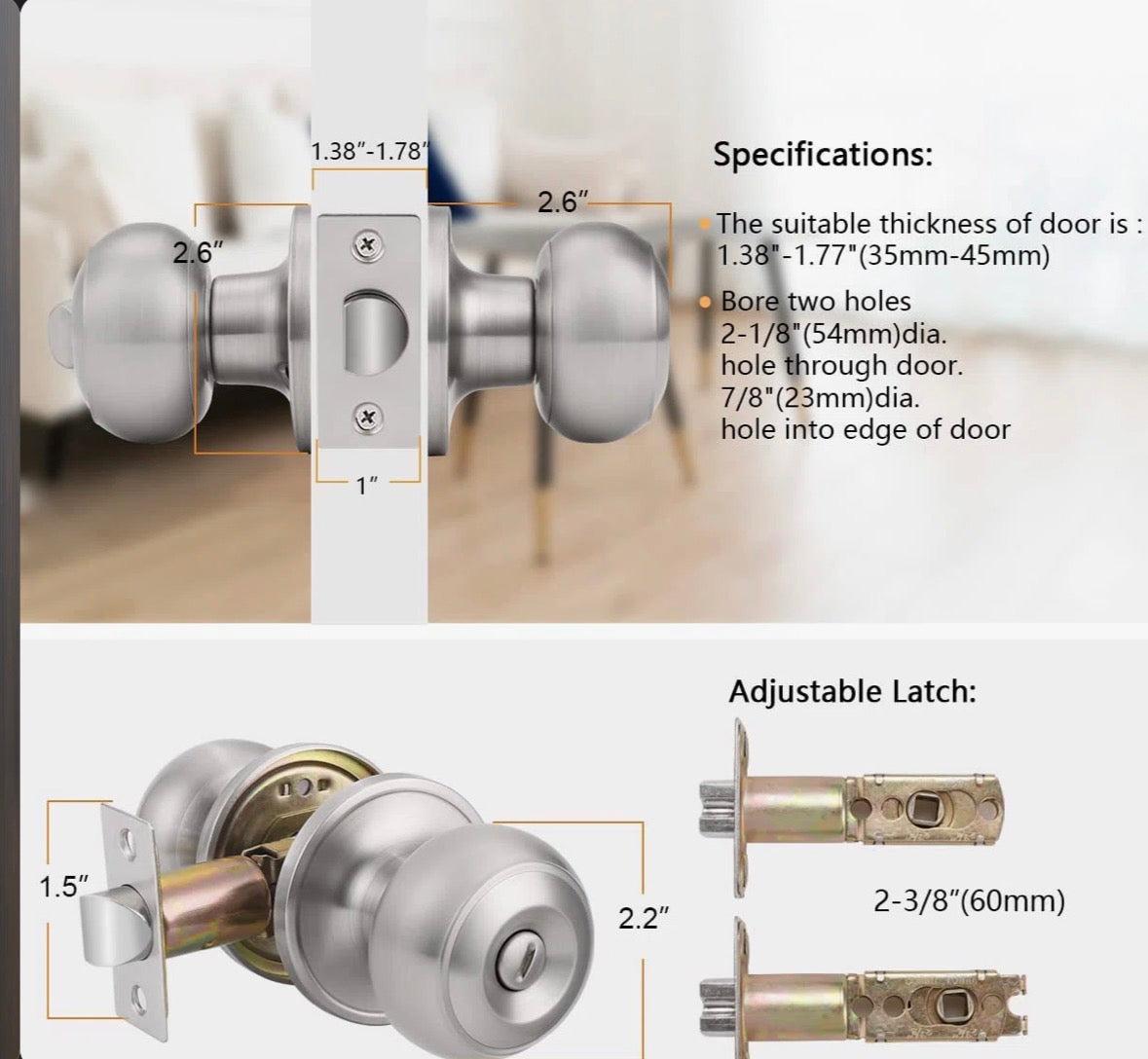 Probrico Privacy Door Knobs with Round Rosette