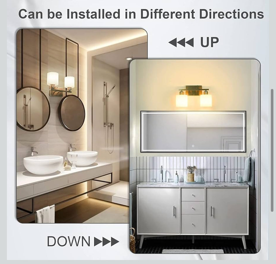 Open Box New DEKANG Bathroom Vanity Light Fixture Over Mirror with Brushed Nickel, Modern 2-Light Wall Sconces Lighting for Bedroom,Living Room,Decor