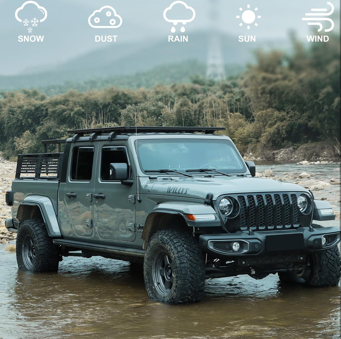 Maiker Off Road Front & Rear Fender Flares Compatible with 2020-2023 Jeep Wrangler Gladiator JT Sport & Willys, Off-Road Wheel Flares Liner 4