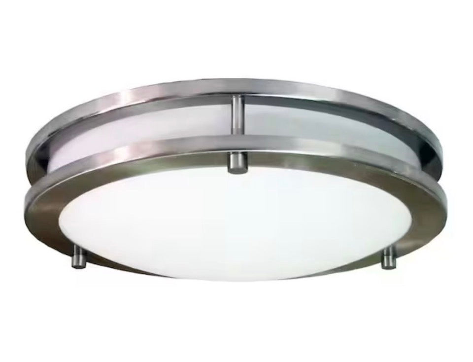 OPEN BOX NEW Saturn 2-Light Brushed Nickel Flush Mount
