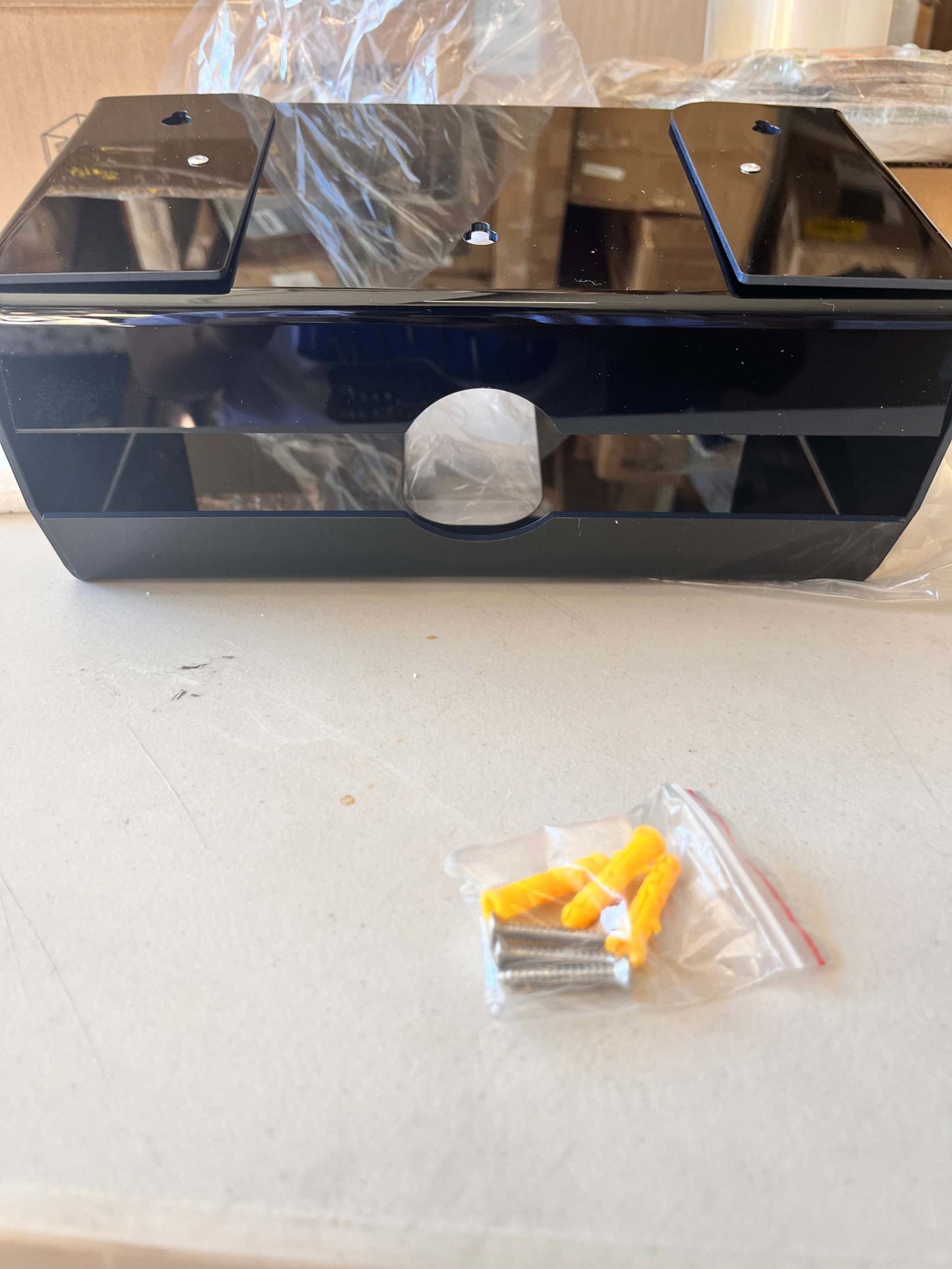 Open Box New Alpine Industries Acrylic Wall-Mounted Paper Towel Dispenser - Single or Multiple Towel Retrieval - Bi Fold and C Fold (Black)