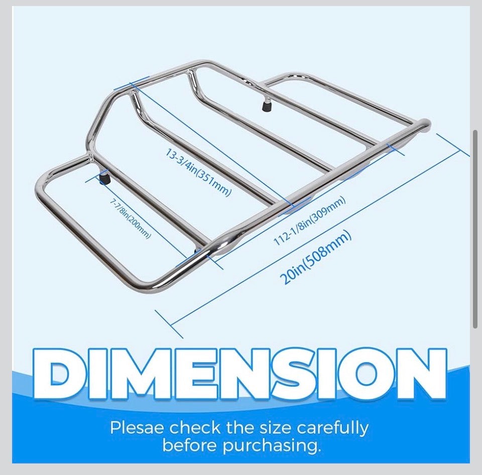 Open Box ECOTRIC Motorcycle Trunk Luggage Rack Trunk Top Rack Rail Compatible with Harley Davidson Touring 1984-2024 Road Glide Road King Street Glide