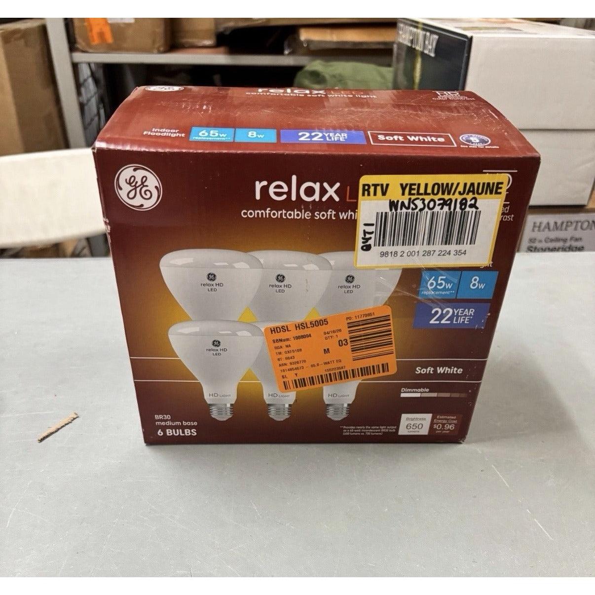 65-Watt Equivalent Soft White BR30 Dimmable Reflector LED Light Bulb (6-Pack)