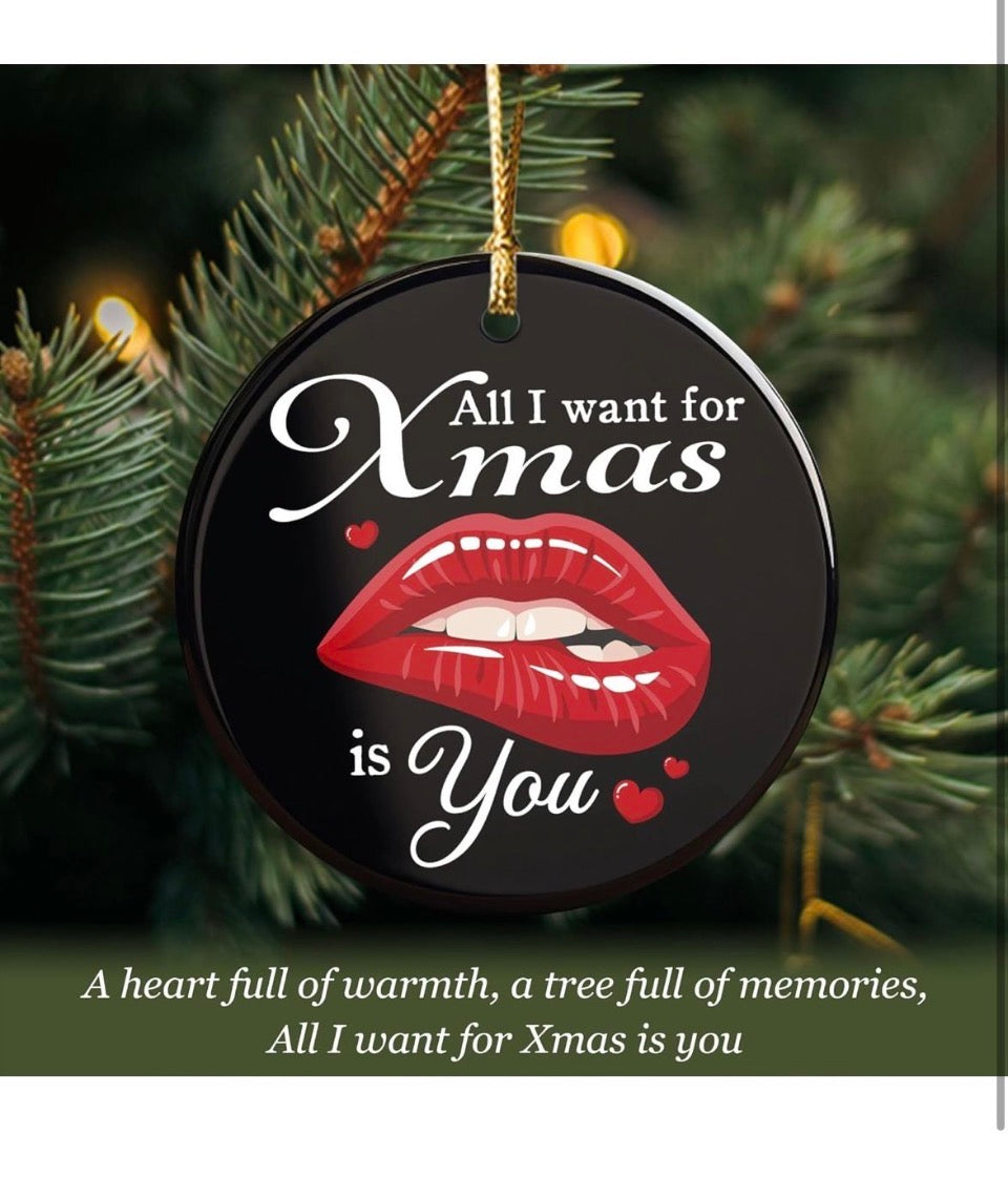 Open Box New MeoDen All I Want for Xmas is You - Couples Christmas Ornament - Ideal Gifts for Men & Couple