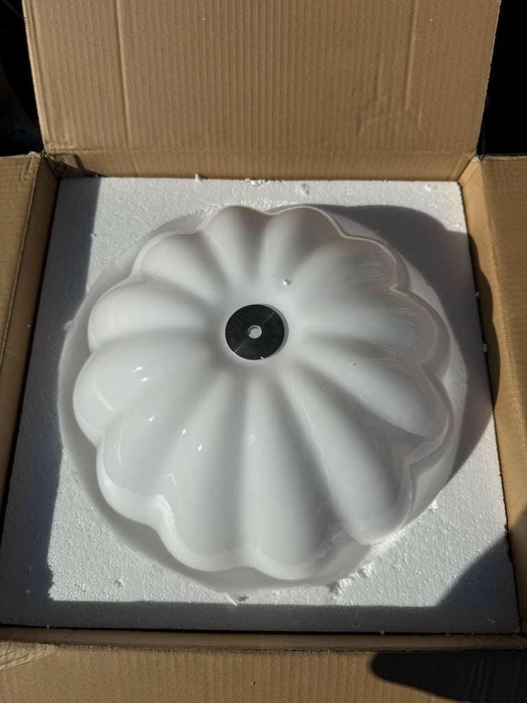 LLHZSY 15.94 in. 3-Light Brass and White Bowl Semi-Flush Mount Ceiling Light with Glass Shade