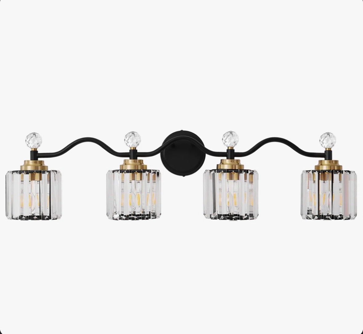 Mercer41 Emilion Dimmable Bathroom Vanity Light With Crystal Shade