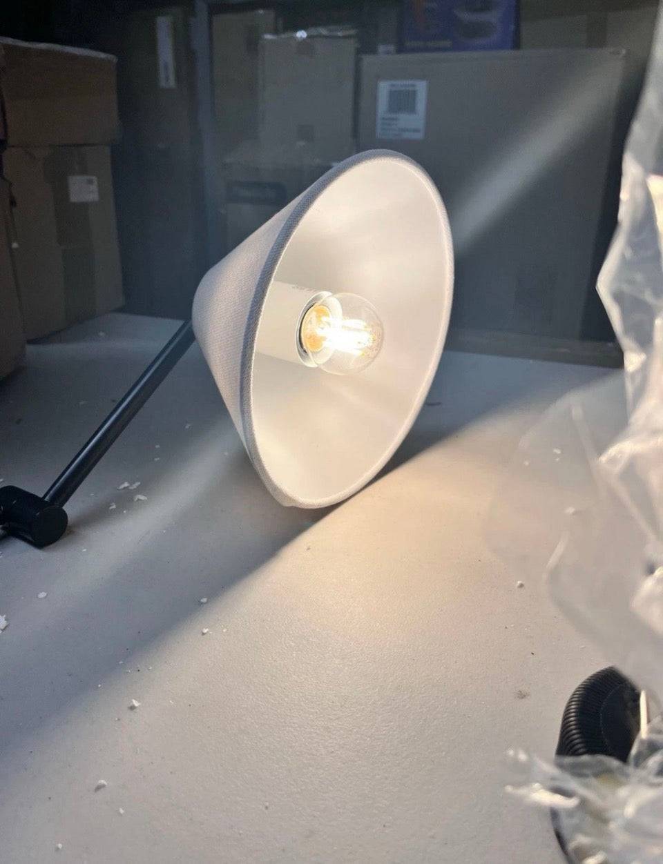 Open Box New Threshold Studio McGee Metal Wall Lamp Blavk Finish Dimmable Switch 20.5”W-7.5”H