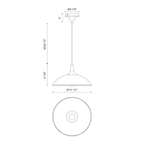 Open Box ALORA MOOD Abel 14 in. 1 Light 60-Watt Brushed Gold Pendant Light