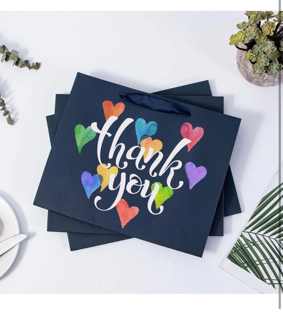 New Umoonfine Navy Blue Gift Bags 12 Pack, 10.6x3.1x8.6 inches Navy Blue Shopping Bags Gift Wrap Bags Reusable Kraft Navy Blue Paper Bags with Handles