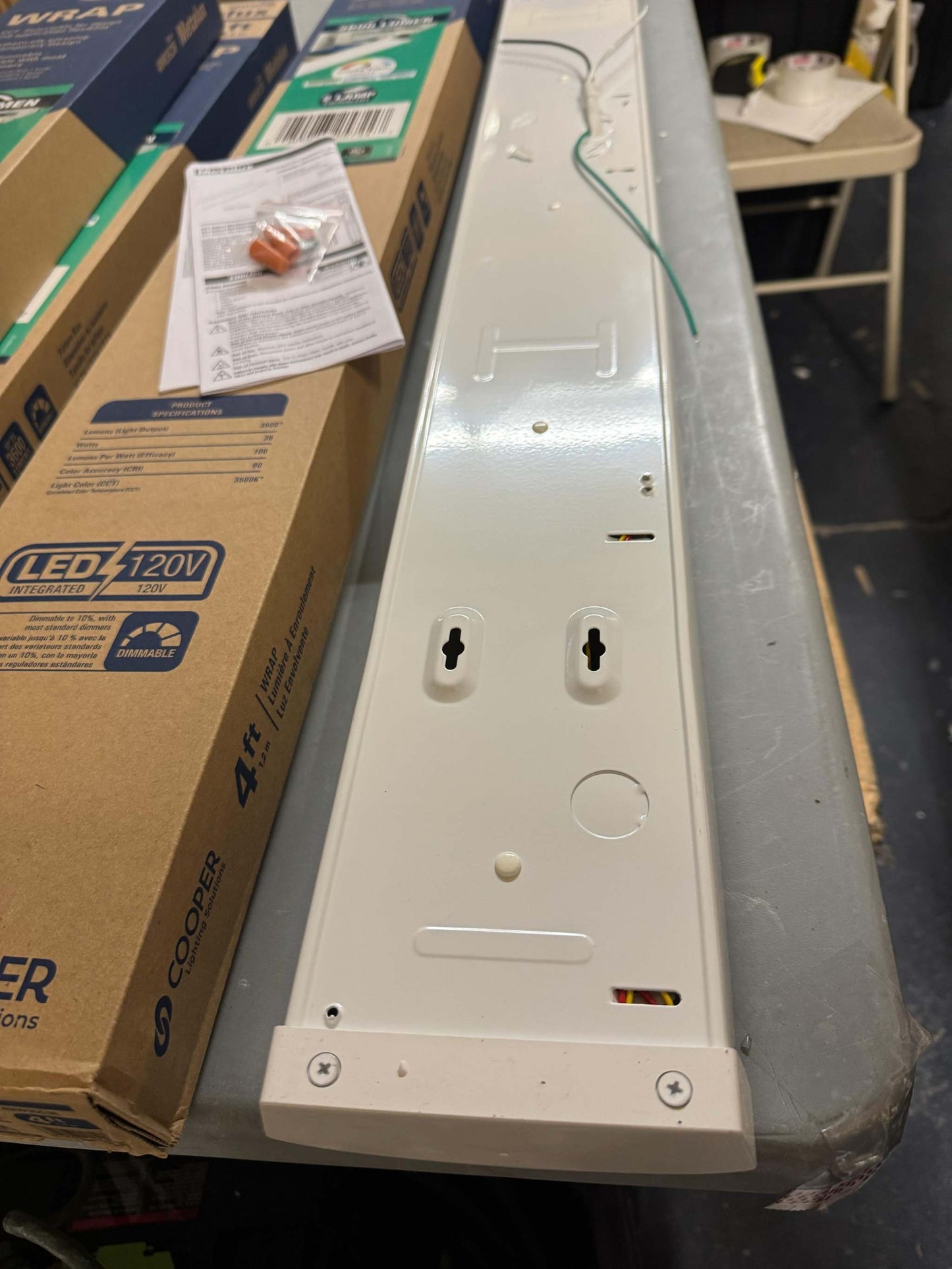 Metalux 4 ft. 3800 Lumens Integrated LED Dimmable White Wraparound Light, 4000K