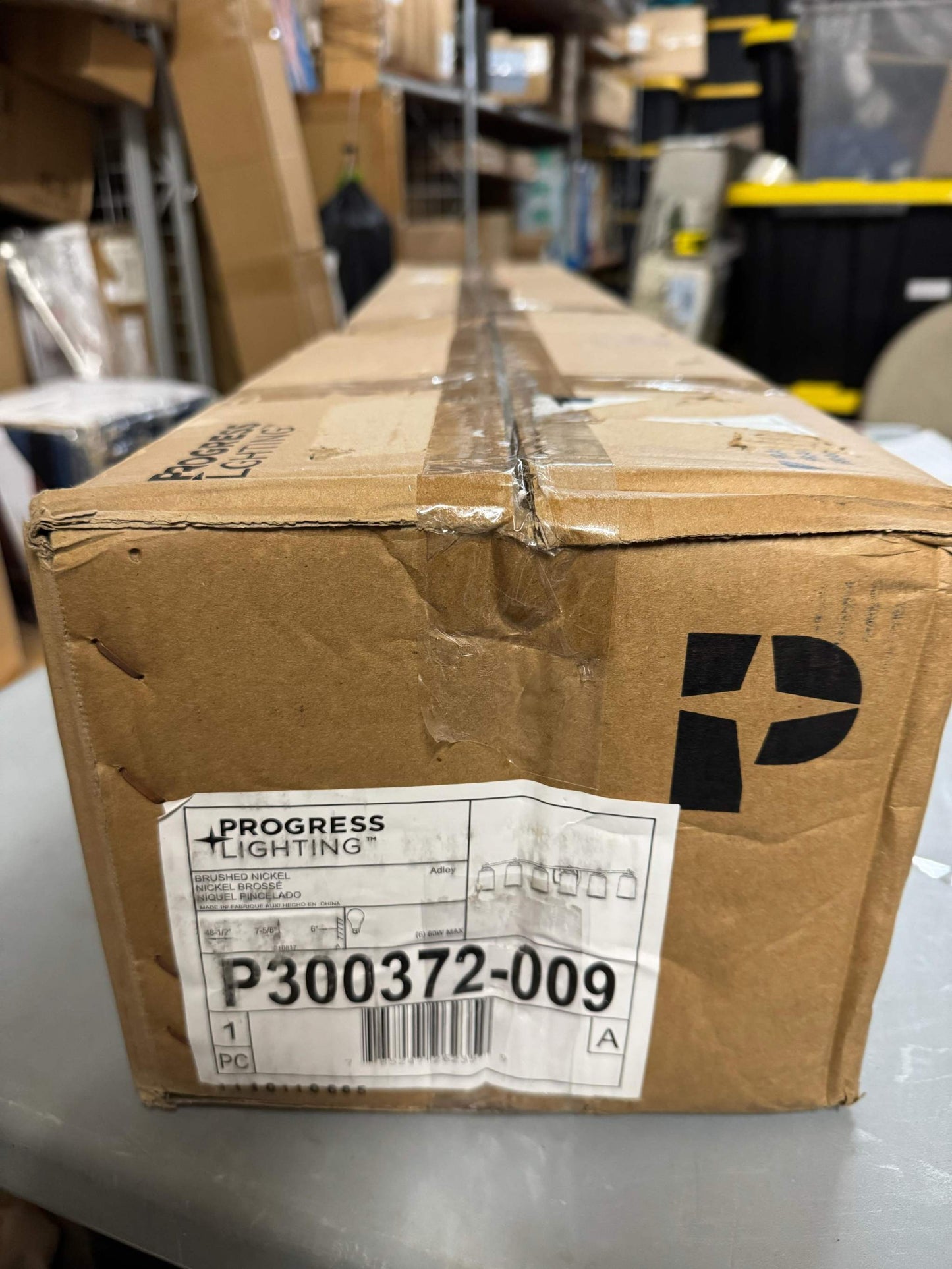 Progress Lighting Adley48.5 in. 6-Light Brushed Nickel with Clear Glass Shades New Traditional Bath Vanity Light for Bath