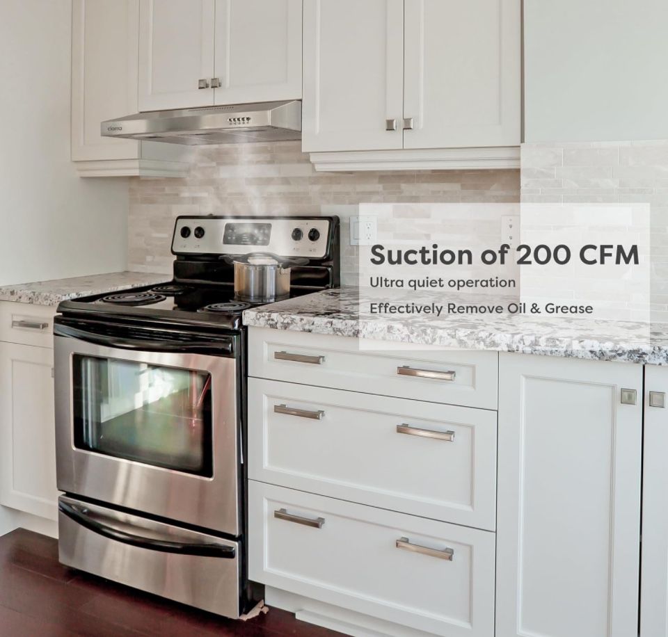 CIARRA Ductless Range Hood 30 inch Under Cabinet Hood Vent for Kitchen Ducted and Ductless Convertible CAS75918A - Selzalot