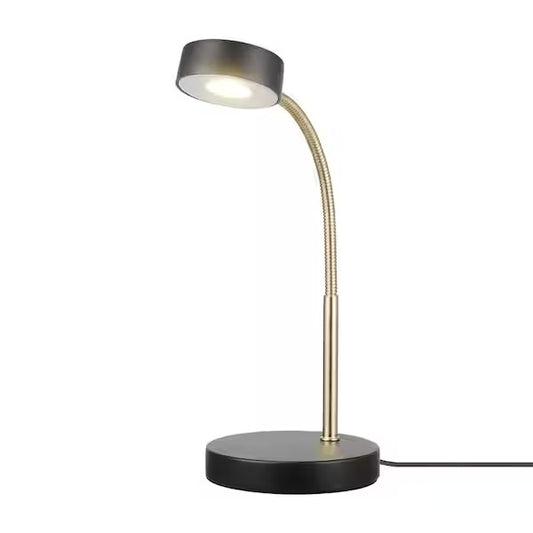 Hampton Bay 15 in. Matte Black LED Lamp with Adjustable Lamp Head