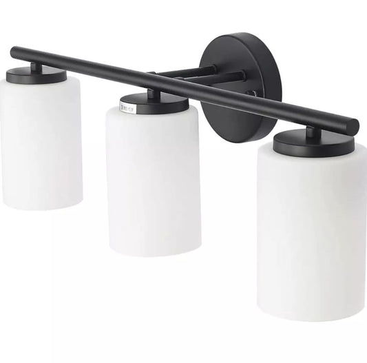 PUUPA 3 Light Bathroom Vanity Light, Modern Interior Black Farmhouse Industrial
