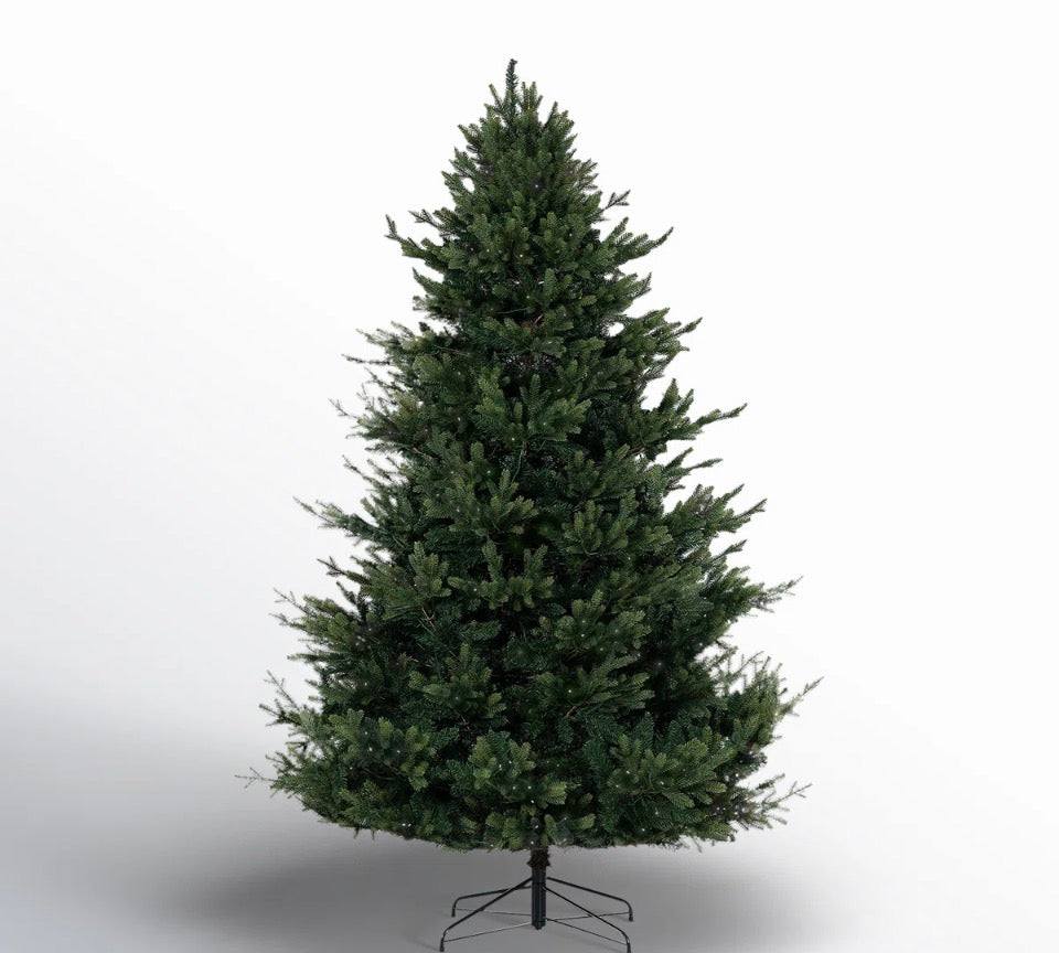 The Holiday Aisle Prelit Traditional Artificial Christmas Tree with Metal Stand, Realistic Classic Holiday Tree