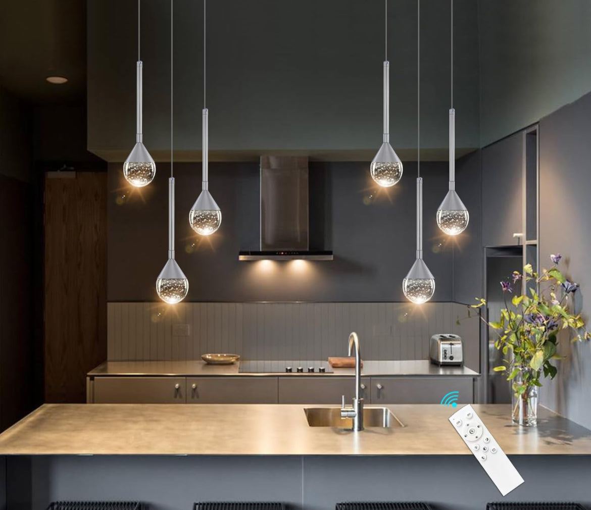 HAIXIANG Mini Chandeliers 3-Lights Modern Chrome Light Pendant Lights - Selzalot