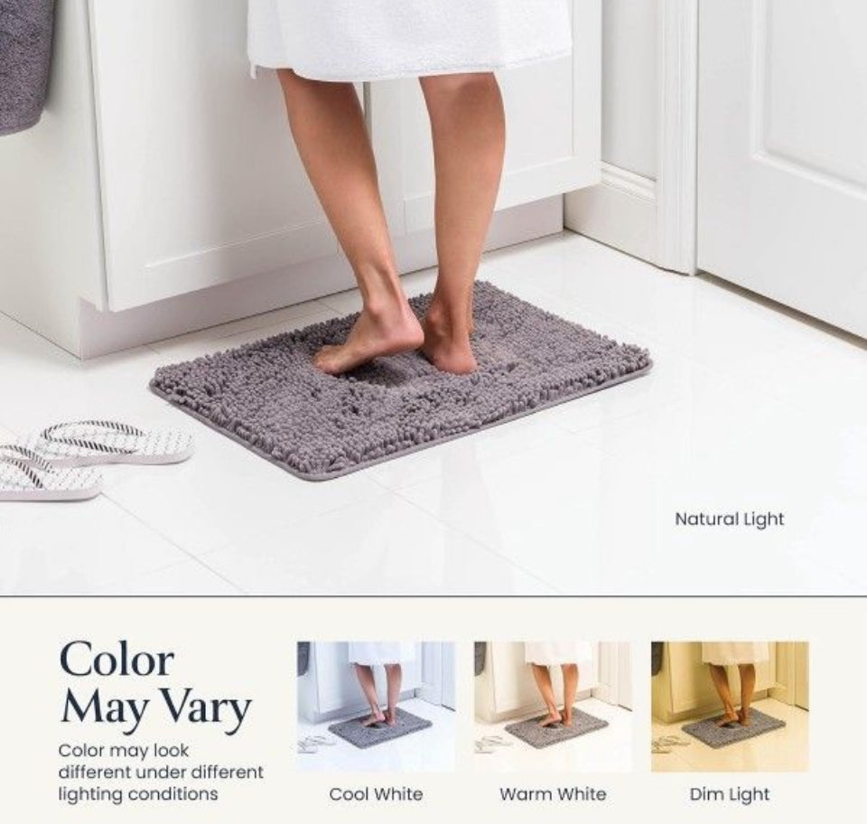 Brand New BELADOR 2 Piece Bathroom Rugs Bath Mat Set - Soft Plush Chenille Non-Slip Bath Rug With Rubber Backing, Ultra Absorbent Bathtub Mat - 30x20