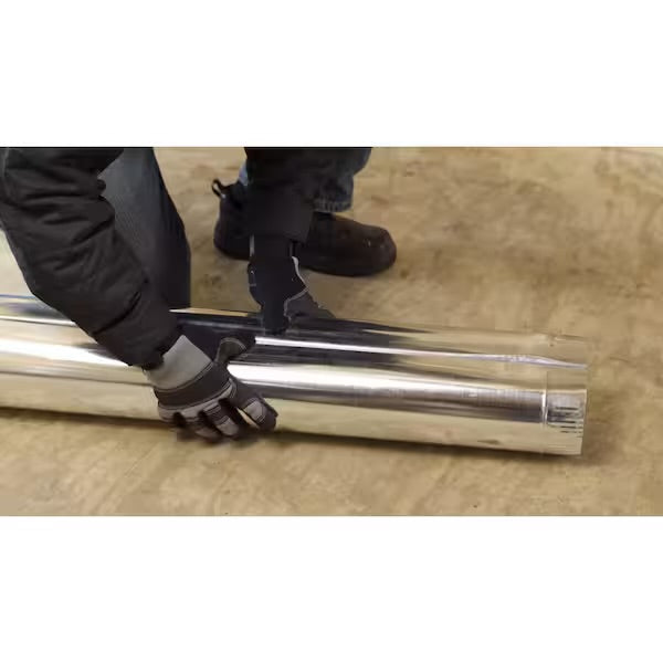 Open Box Master Flow 8 in. x 5 ft. Beaded Metal Duct Pipe