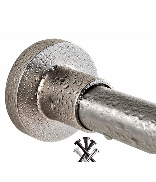 Open Box BRIOFOX Tension Curtain Rod 43-73 Inches Brushed Nickel, Never Rust and Non-Slip and Heavy Duty Shower Curtain Rod, 304 Stainless Steel