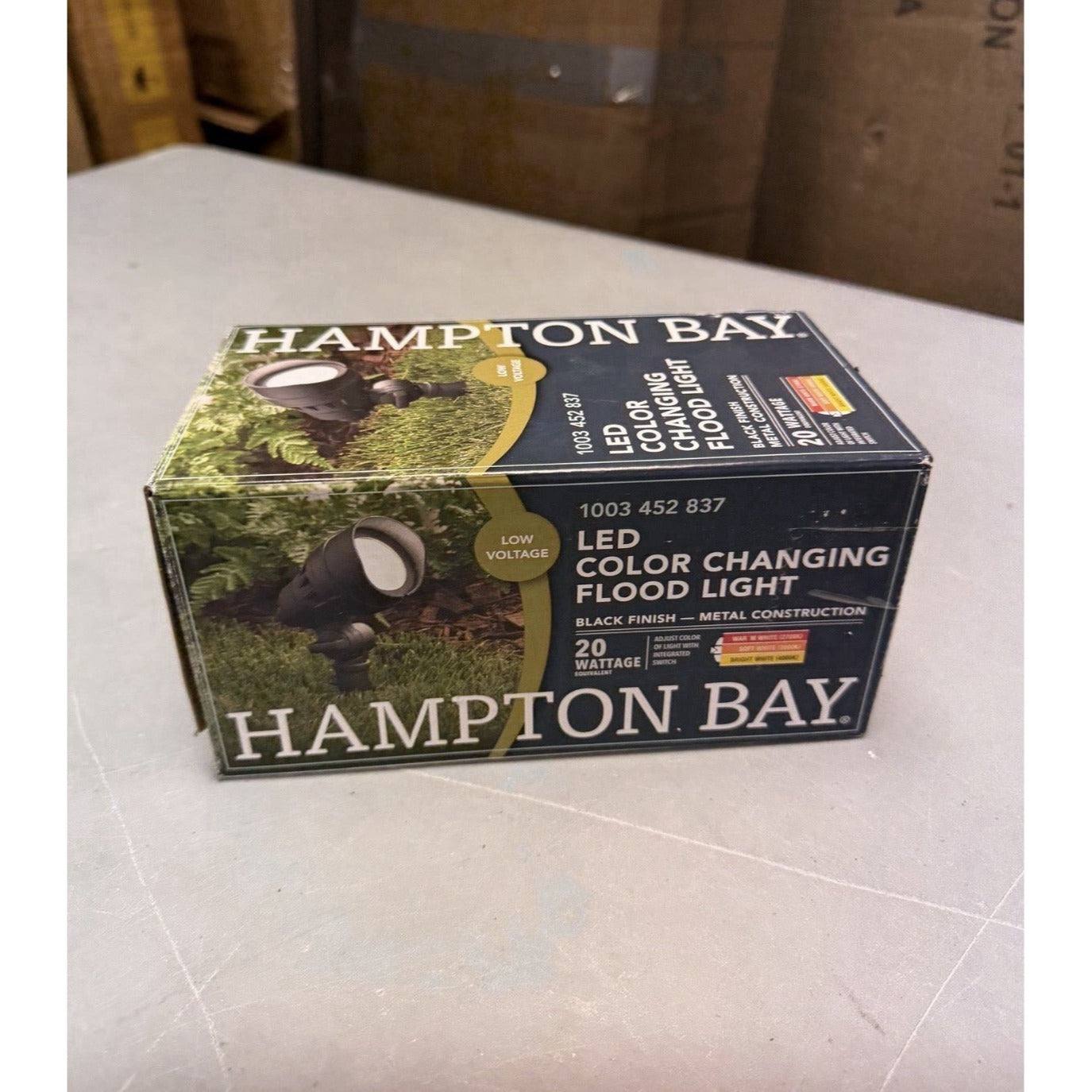 Hampton Bay LED Color Changing Flood Light 20W Black Metal 1003 452 837 NEW