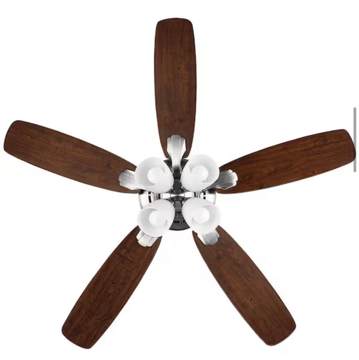 Hampton Bay
Hollis 52 in. Indoor LED Brushed Nickel Dry Rated Ceiling Fan with 5 Reversible Blades, Light Kit and Remote Control