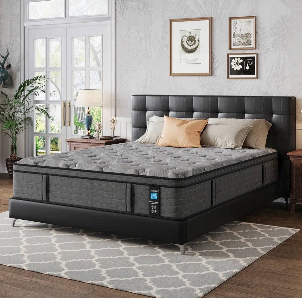 Jarrettsville 12" Firm and Comfortable Hybrid Mattress with Gel Memory Foam