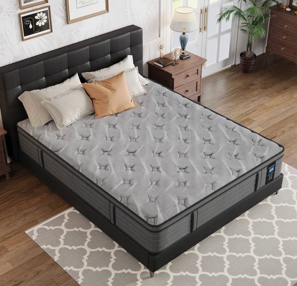 Jarrettsville 12" Firm and Comfortable Hybrid Mattress with Gel Memory Foam