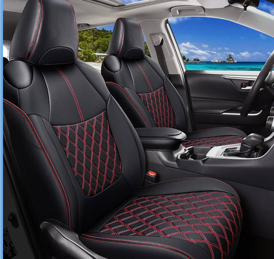 Open Box Huidasource Custom Fit RAV4 Seat Covers Full Coverage, Waterproof Leather Seat Cushion Fit for 2019-2024 Toyota Rav4 XLE LE XLE Premium Limit