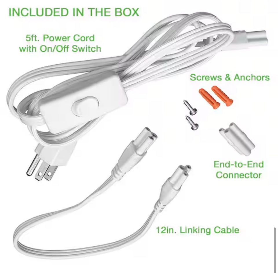 Open Box Commercial Electric 2 ft. Garage LED Linkable Strip Light Fixture Plug-in Hardwire 900 Lumens 10-Watt 4000K Bright White 5 ft. Power Cord