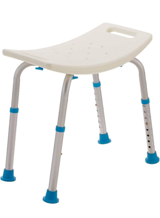 AquaSense adjustable non-slip bath and shower stool with drainage holes and rubber tips.