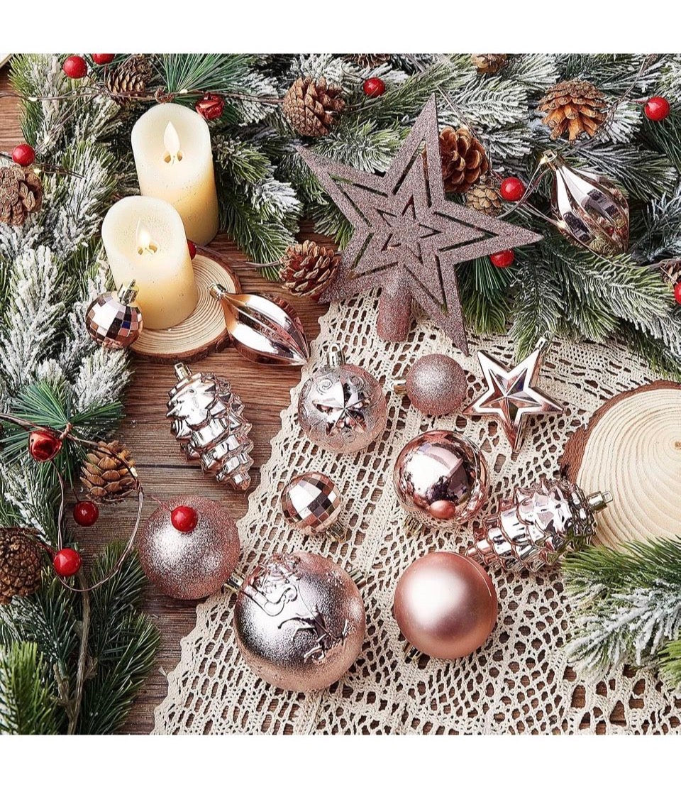 Brand new Cristbed Christmas Ball Ornaments - 43pcs Shatterproof Christmas Tree Decorative Hanging Ornaments with Loop for Xmas Holiday Party Wreath H