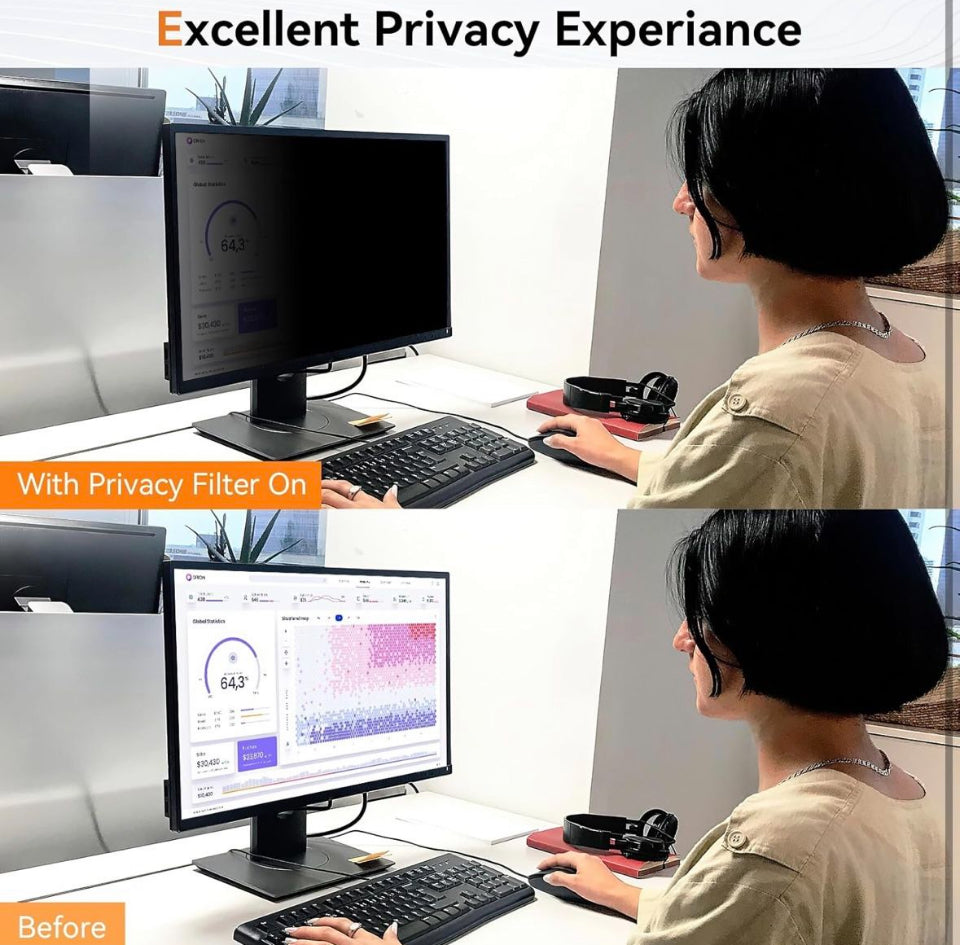 Open box MAMOL[2 Pack] 24 Inch Computer Privacy Screen for 16:9 Aspect Ratio Widescreen Monitor, Eye Protection Anti Glare Blue Light Computer Monitor