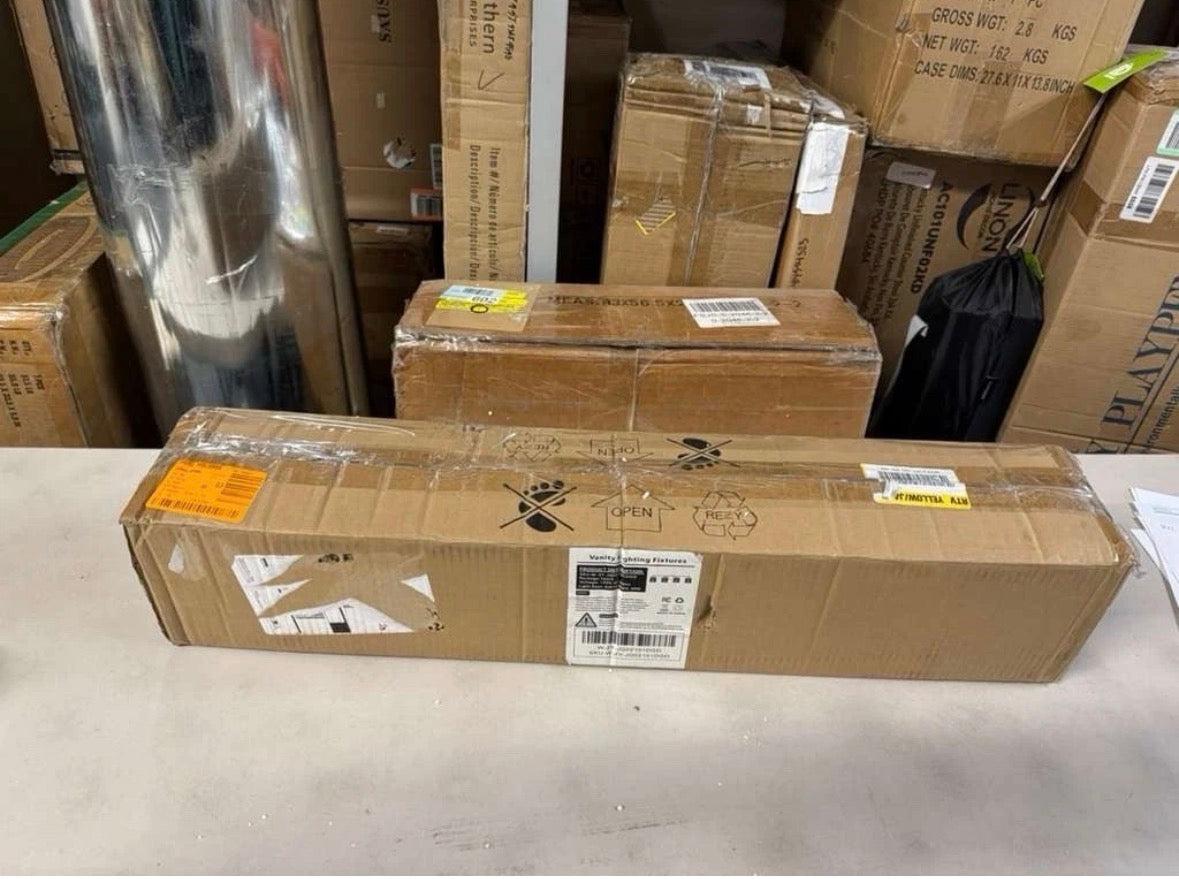 Emeritpro 32 in. 4-Light Gold Crystal Vanity Light, Modern Bathroom Wall