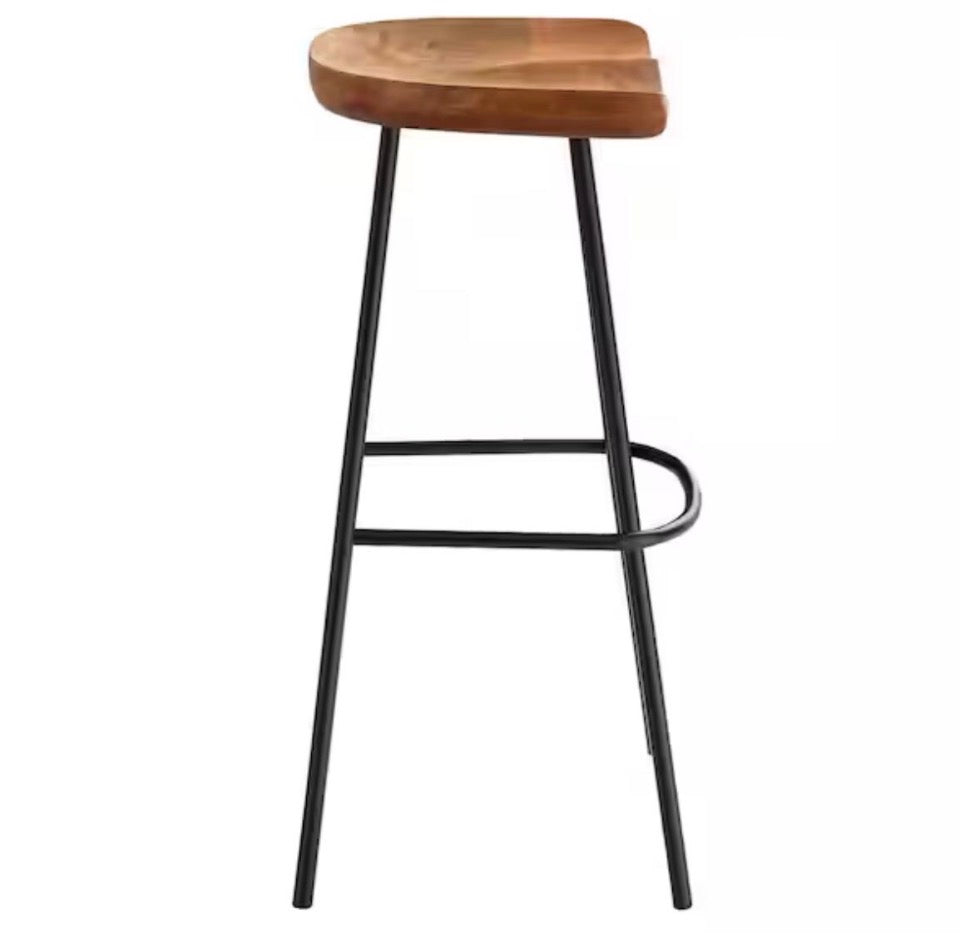 OPEN BOX NEW MODWAY Concord 31.5 in. in Walnut Backless Wood Bar Stools - Set of 2