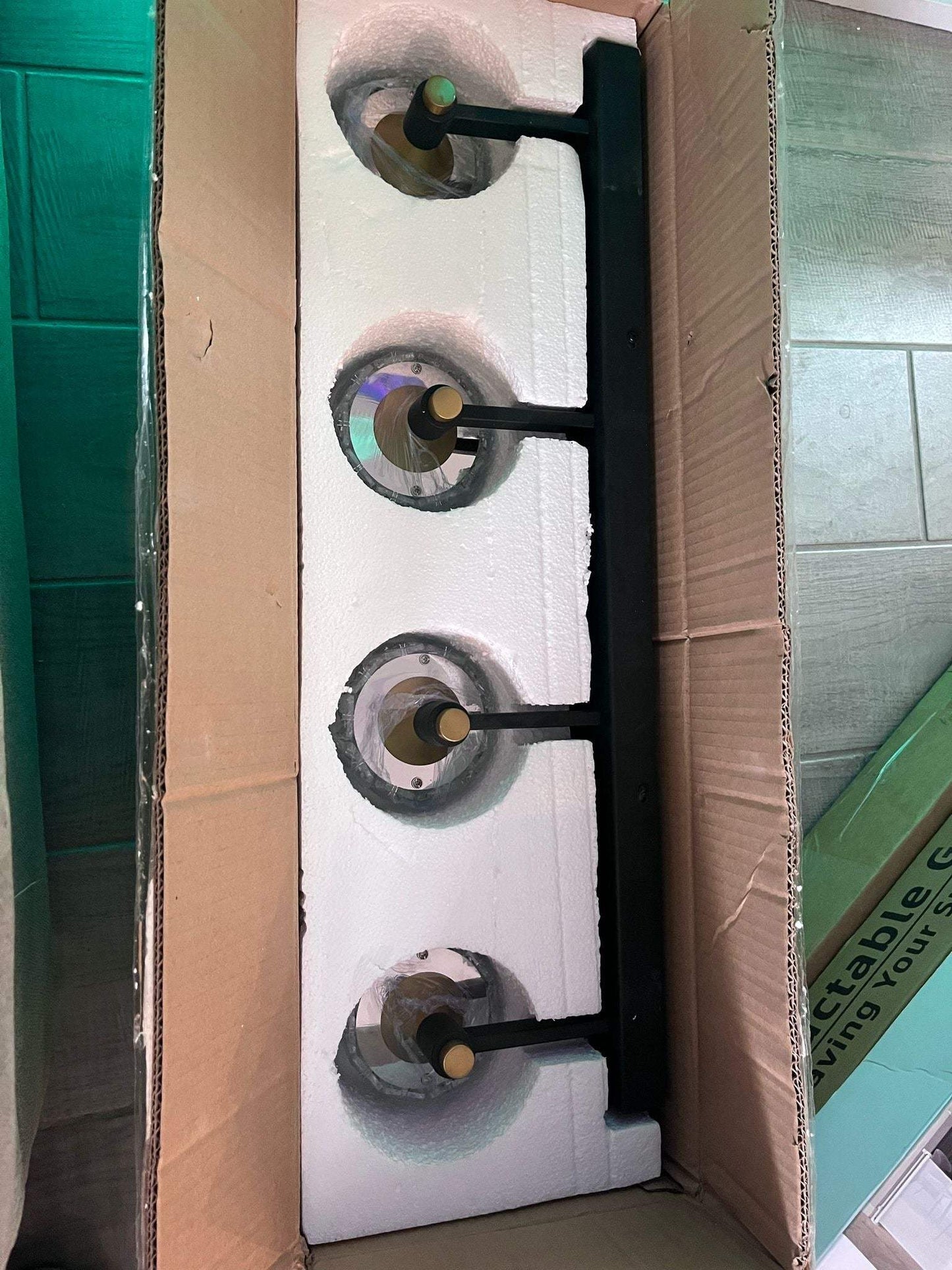 Brknit 4-Light Black Crystal Bathroom Vanity Light Fixtures Over Mirror Modern Dimmable LED Wall Lights for Bathroom