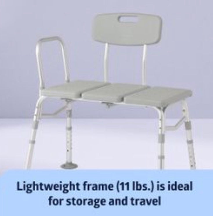 Medline Gray Transfer Bench for Bathtub