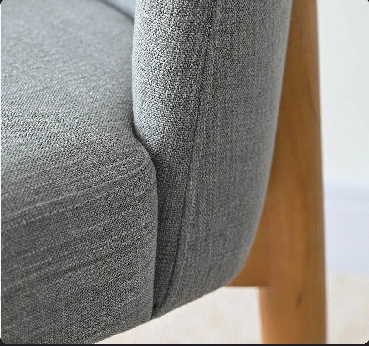 George Oliver Linen Upholstered Parson Chair with Solid Wood Legs (Set of 2