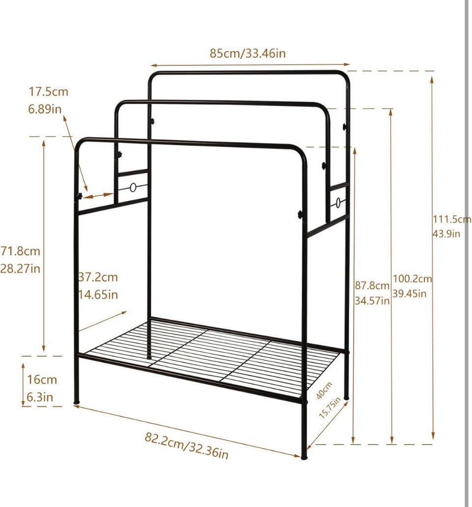 WeGXY Store Plus Size Towel Stand for Bathroom, Towel Drying Rack Freestanding, 3 Tier Pool Towel Rack Outdoor, Quilt Rack Stand for Living Room, Blan