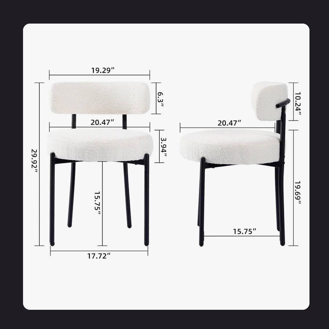George Oliver Modern Accent Chair, Upholstered Dining Chairs, Short Plush Fabric, Armless Dining Chair (Set of 2)