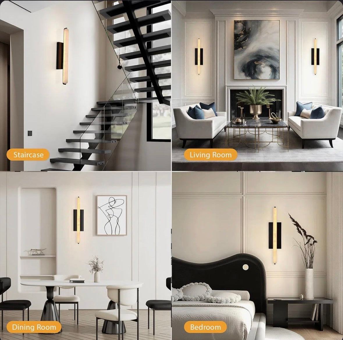 Hokku designs Dimmable LED Wall Mounted Sconce With Alabaster Shade