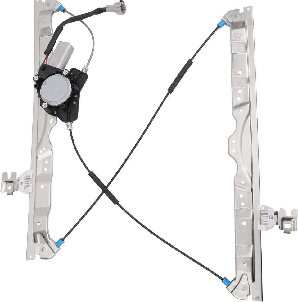 Obaee 748-524 front left power window lift regulator with motor for Nissan Pathfinder Armada and Titan.