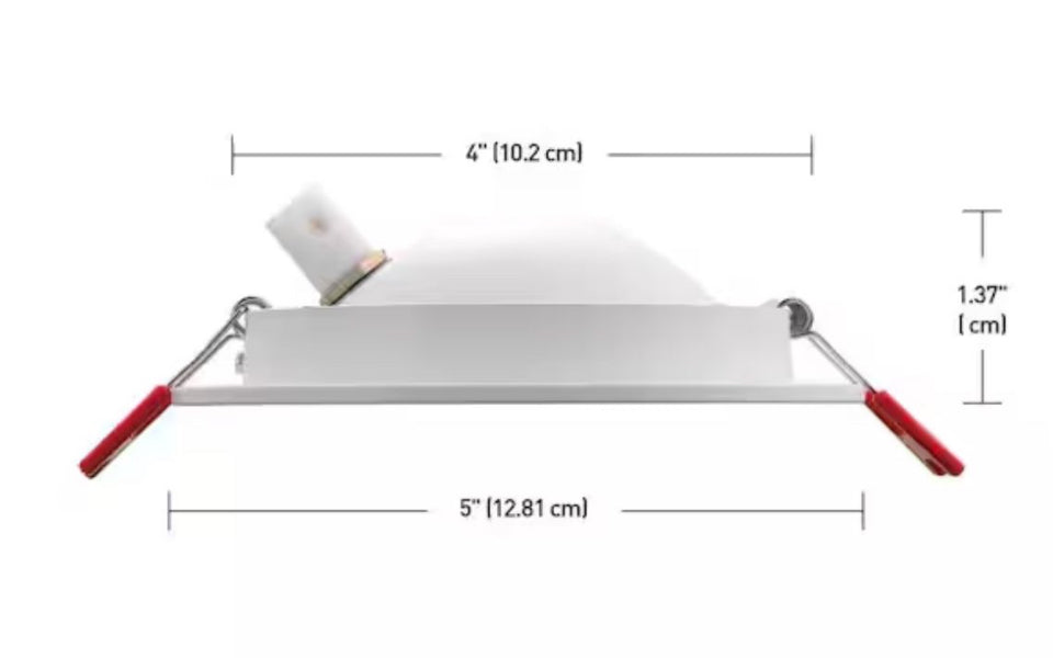 Commercial Electric Ultra Spot Integrated LED 4 in Round Adj Color Temp Canless Recessed Light for Kitchen Bath Living rooms, White