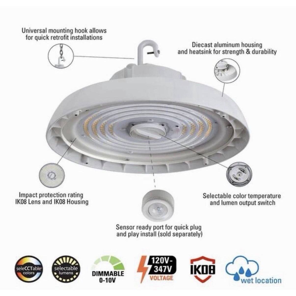 Metalux 13" Round 400-Watt Equivalent Integrated LED High Bay Light