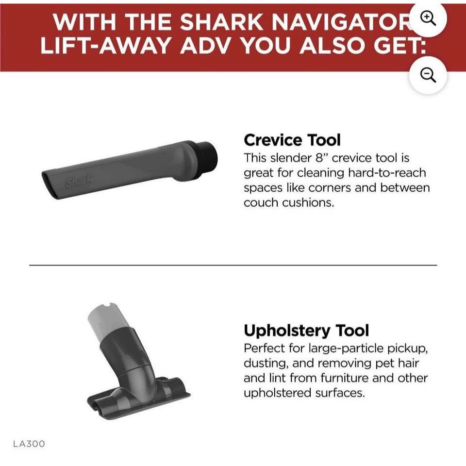 Shark Navigator Lift-Away ADV Upright Vacuum, Pet Friendly, Bristle Brushroll, LA300 White