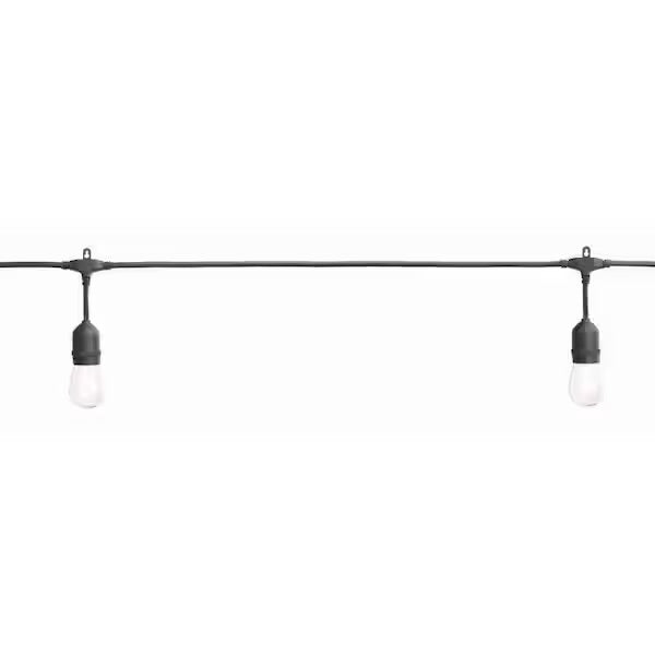 Open Box Hampton Bay 24-Light 48 ft. Plug-in Indoor/Outdoor Edison Patio String Light with S14 Single Filament LED Bulbs