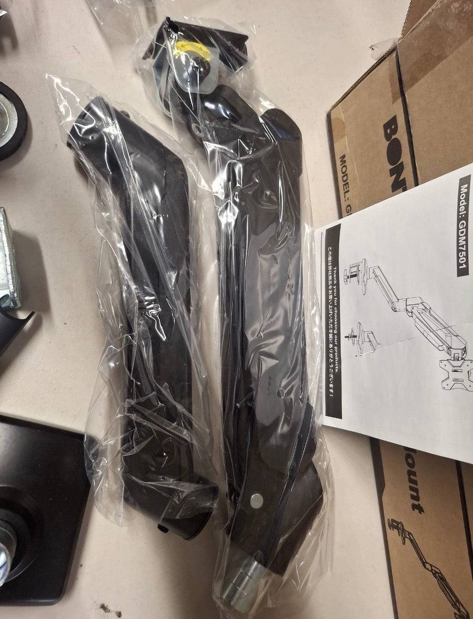 Open Box New BONTEC Monitor Arm for 15–34 Inch Screens, Ergonomic Gas Spring Single Monitor Mount, Full Motion Desk Stand with Tilt Swivel Rotation, V